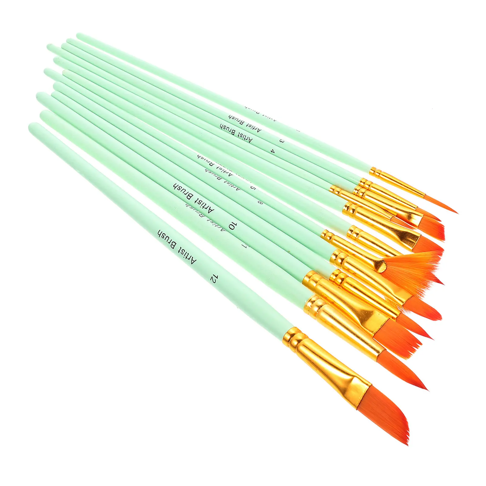 

12Pcs Paint Brush Set Professional Nylon Hair Oil Acrylic Watercolor Painting Brushes for Artists Drawing DIY Art Supplies