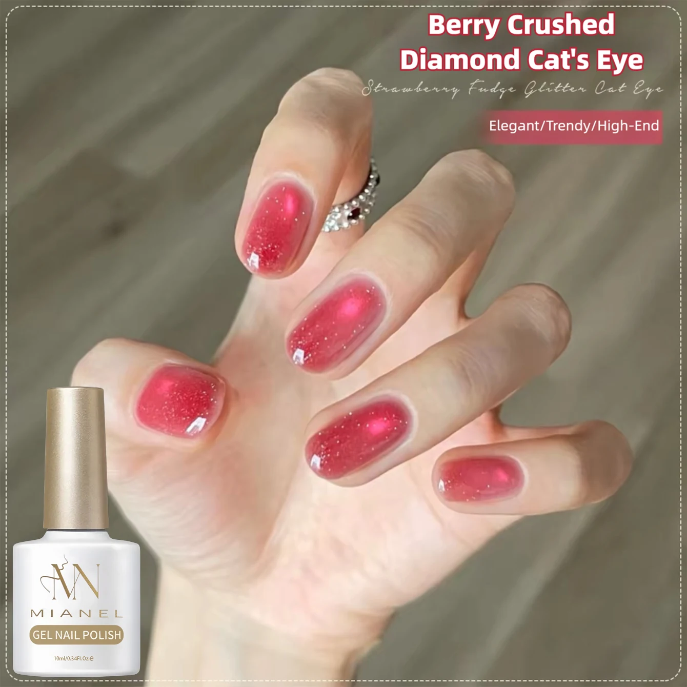 MIANEL 2026 New Summer Sparkle - Nail Art Pink Cat Eye ulasan dan harga