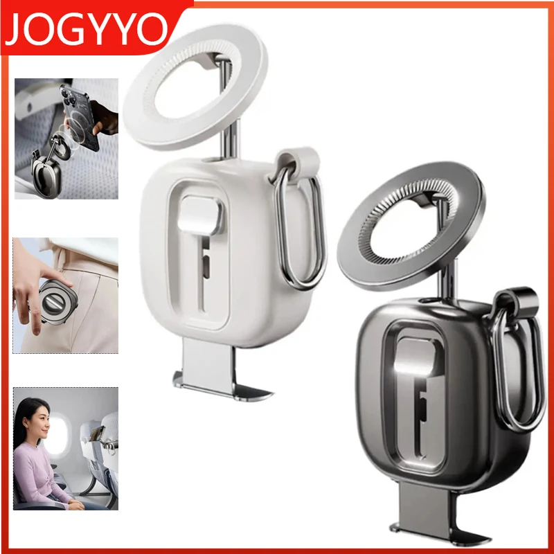 

Магнитный дорожный держатель для телефона, складная подставка для штатива 720 ° Универсальная регулировка вращения, безопасный фиксирующий крючок, портативная подставка для телефона