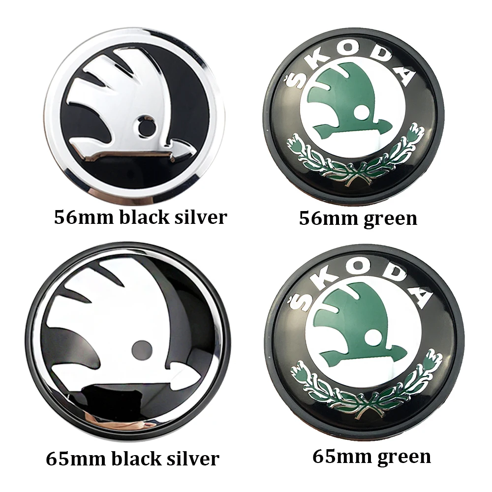 20Pcs/Lot 56mm 60mm 65mm Car Wheel Center Cap Logo Hub Cover Badge Emblem For Skoda 1J0601171 3B7601171 Styling Accessories