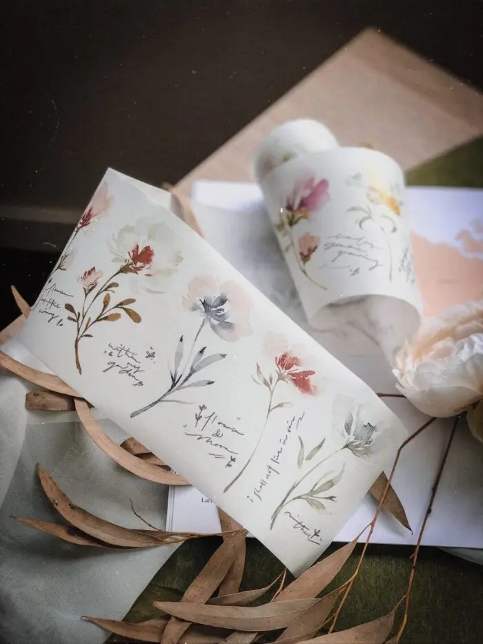 

Vintage Meow A Blossom 1 Floral Washi PET Tape for Card Making DIY Scrapbooking Plan Decorative Sticker