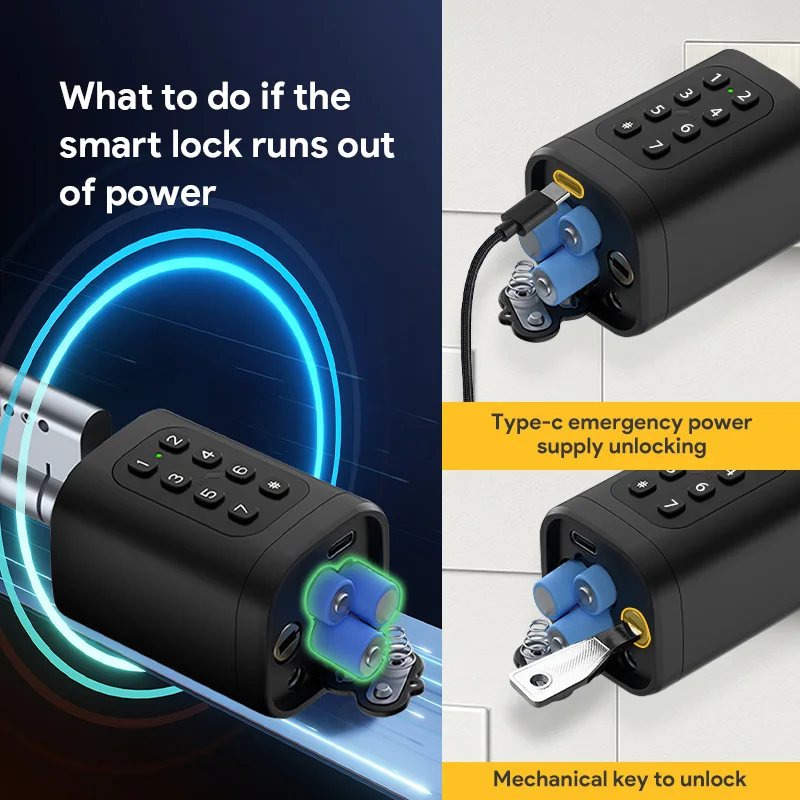 From Saudi V1 Pro+ Version Adjustable TUYA APP Smart Life Fingerprint Password Digital RFID Card Cylinder Smart Door Lock