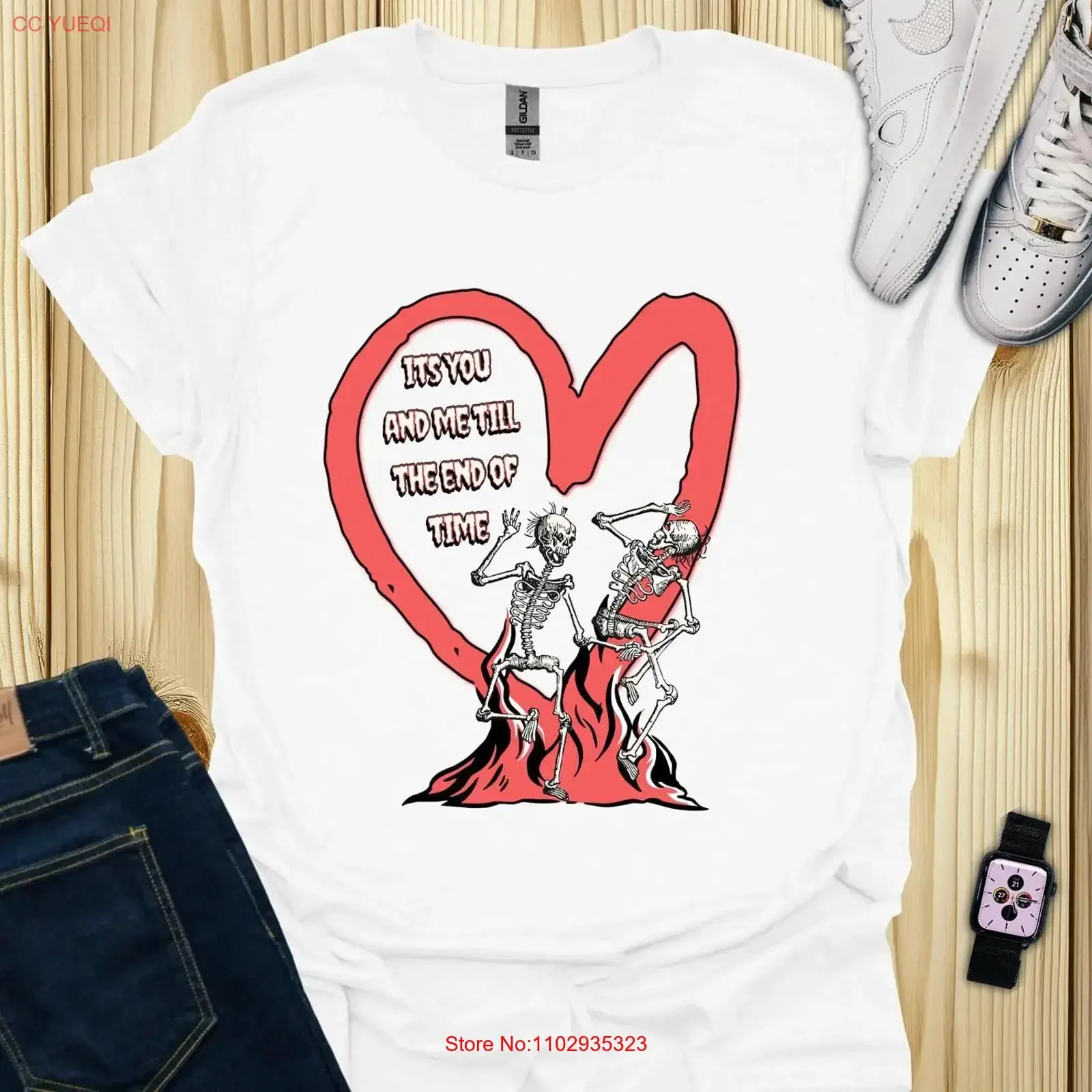 Футболка со скелетом Love Dance, готическая пара, альтернативная цитата, топ Biffy Clyro Flame Heart, музыкальные тексты, эмо, винтажные, стираные, повседневные