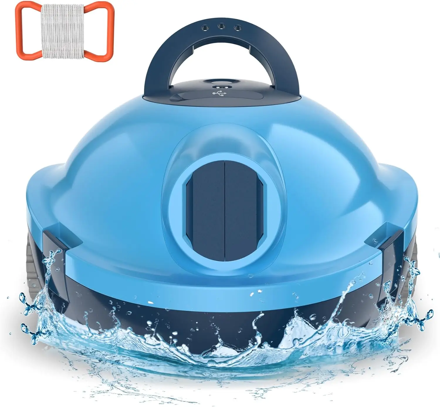 

Cordless Robotic Pool Cleaner, 120 Mins Runtime, Powerful Suction, Self-Parking, Lightweight for Pools up to 65ft