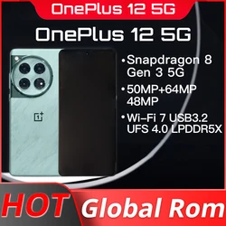 Смартфон OnePlus 12 с глобальной прошивкой, Snapdragon 8 Gen 3, 6,82 дюйма, AMOLED, 50 МП, LYT-808 OIS, 5400 мАч, 100 Вт, SuperVooc NFC