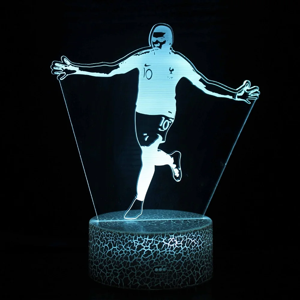 Voetballer Cristiano Nathan Led 3d Nachtlampje 16 Kleuren Variabele Visuele Verlichting Woonkamer Interieur Cadeau Voor Fans