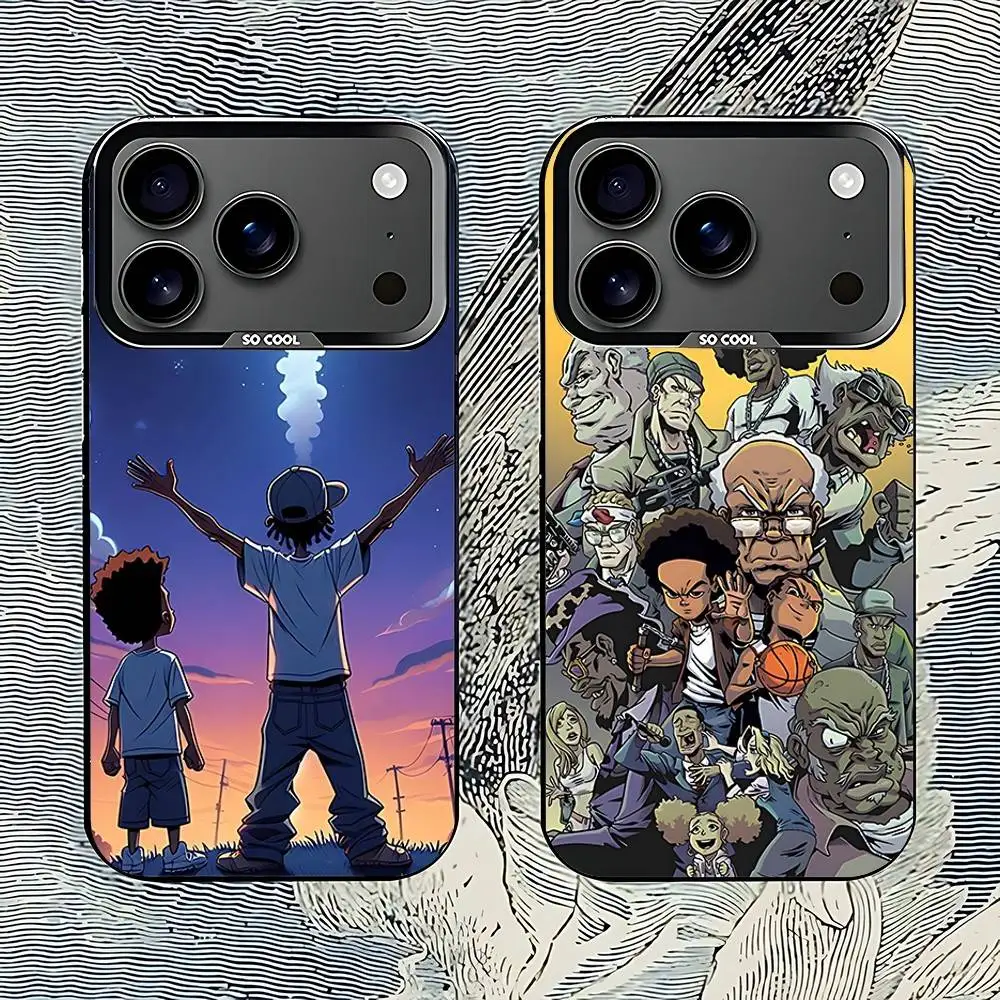 

Cartoon The B-Boondocks tv Phone Case For iPhone 17,16,15,14,13,12,11,Pro,Max,Plus,E,Air,Mini Black Tpu IMD Cover