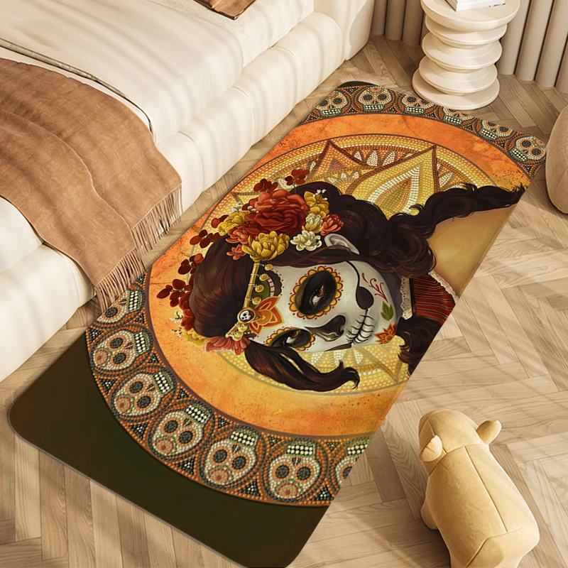 

Skull Art Foot Mat Carpet for Bedroom Non Slip Veranda Floor Mat Custom Hallway Living Room Bathroom Rug Entrance Door Doormat