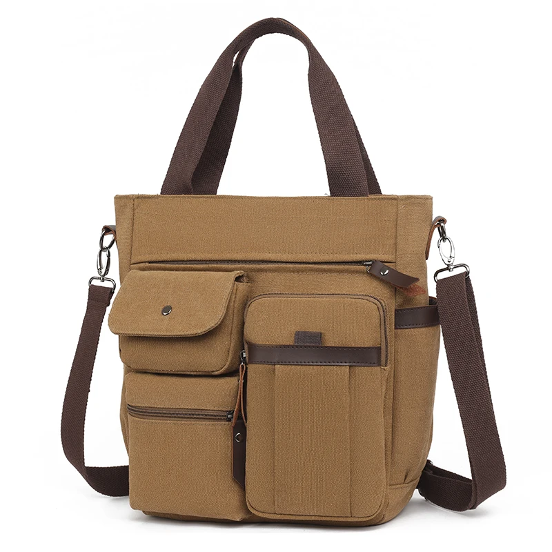 حقيبة يد للجنسين مع حزام كتف وسحاب قابل للفصل - حقيبة كروس للرجال والنساء على الطراز القديم، سفر متعدد الوظائف ب #1