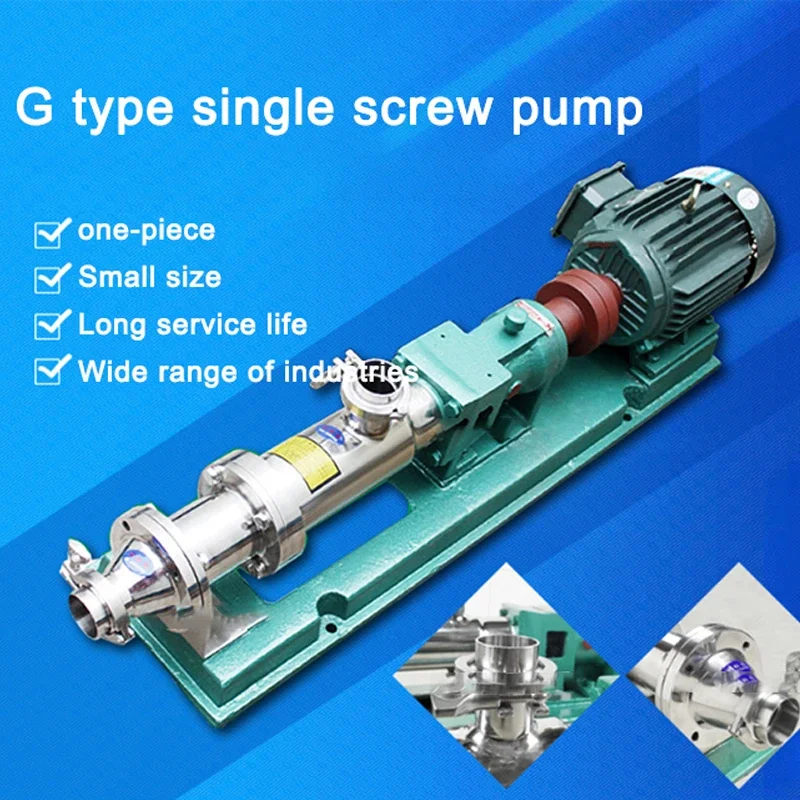 

G10-1.5T Electric Stainless Steel Thick Slurry Pump Blenders G Type Small Mixer 304 Single Screw Pump For Syrup Honey Cream 750W