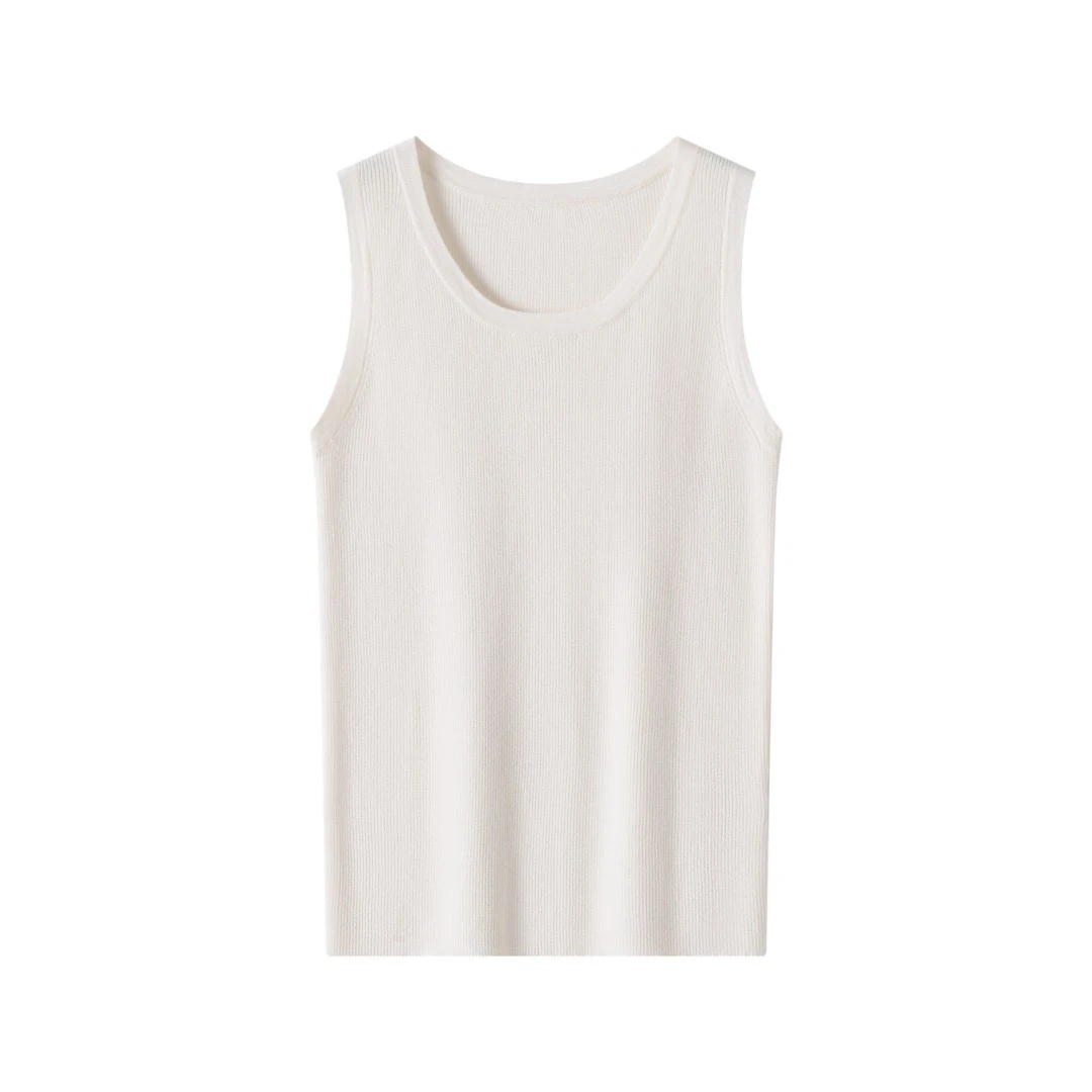 

Золотой женский ультратонкий шерстяной вязаный жилет, круглый топ без рукавов Yangzi, пряжа с узором, весна-лето, модные поездки на работу, слэ...