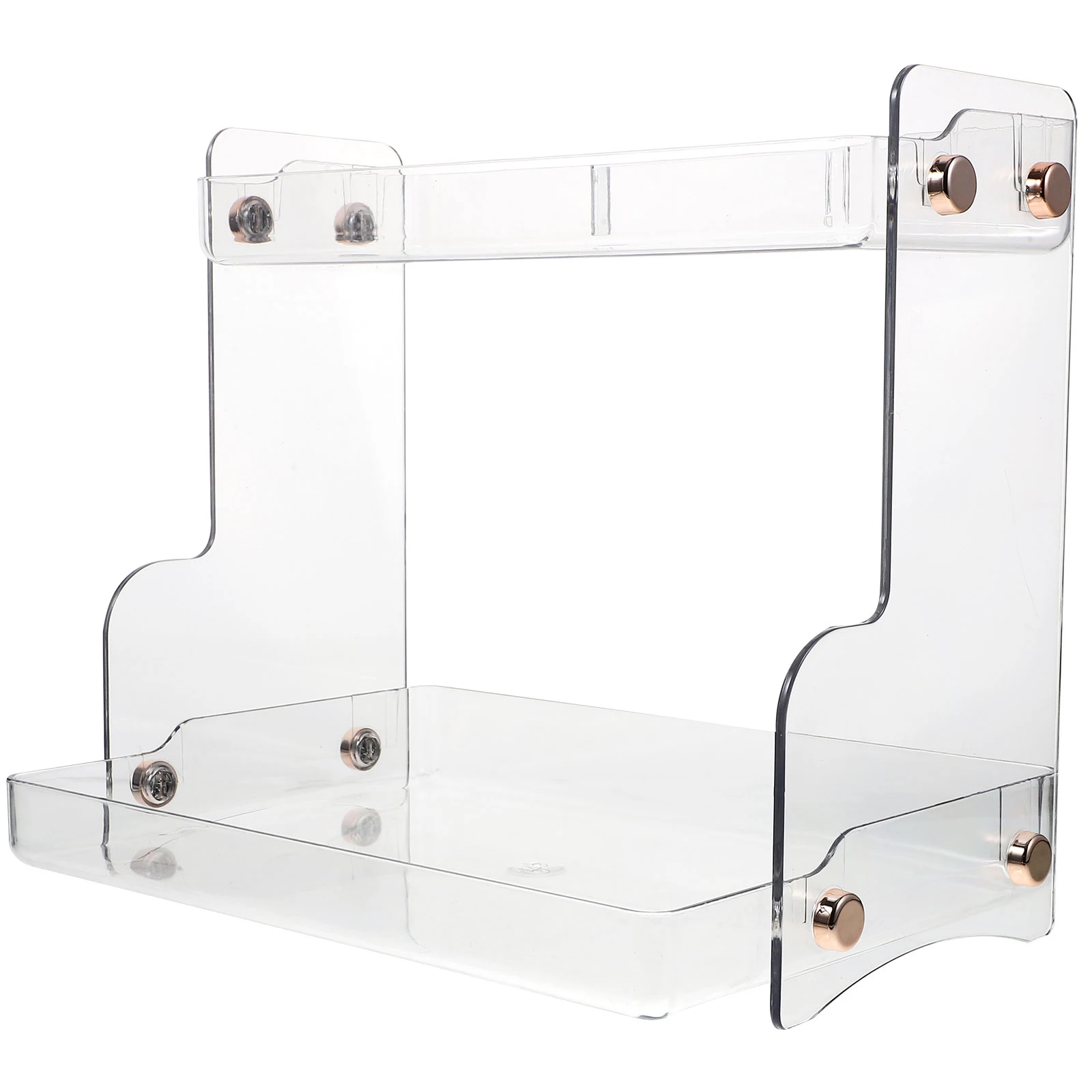 

2 Tier Bathroom Countertop Organizer Transparent Pet Storage Box For Skincare Coffee Station Bathroom Counter