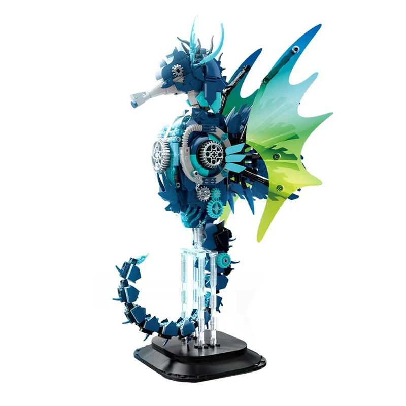 

В НАЛИЧИИ MOC Технические механические строительные блоки «Морской конек» Сборка морских животных Кирпичи Модель игрушки для детей Подарочный набор