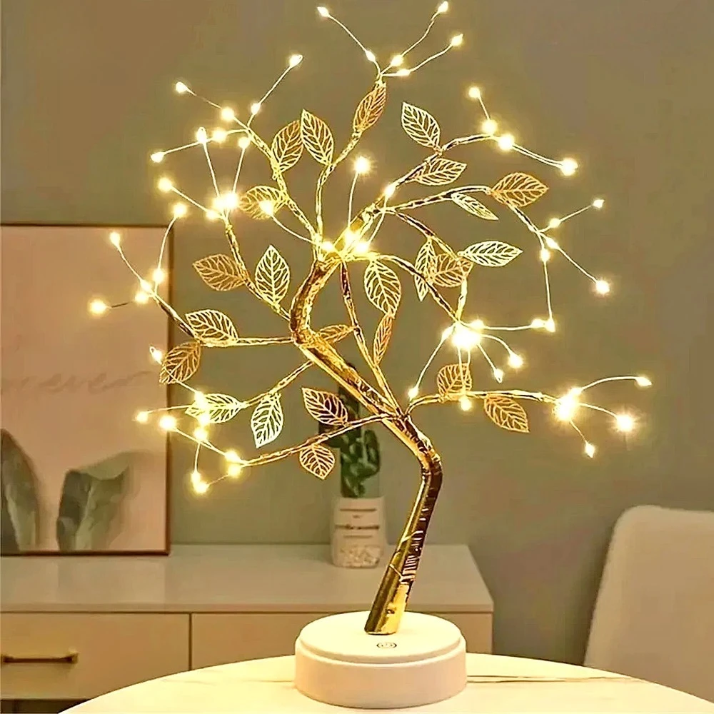 

Светодиодная настольная лампа «Золотой лист», гирлянда-ёлка, ночник, украшение для дома, вечеринки, свадьбы, спальни, подарок на День матери