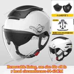Electric Bike Helmet Summer Breathable Electric Motorcycle Open Face Helmet Men Women Dual Lenses Jet Scooter Half Helmets