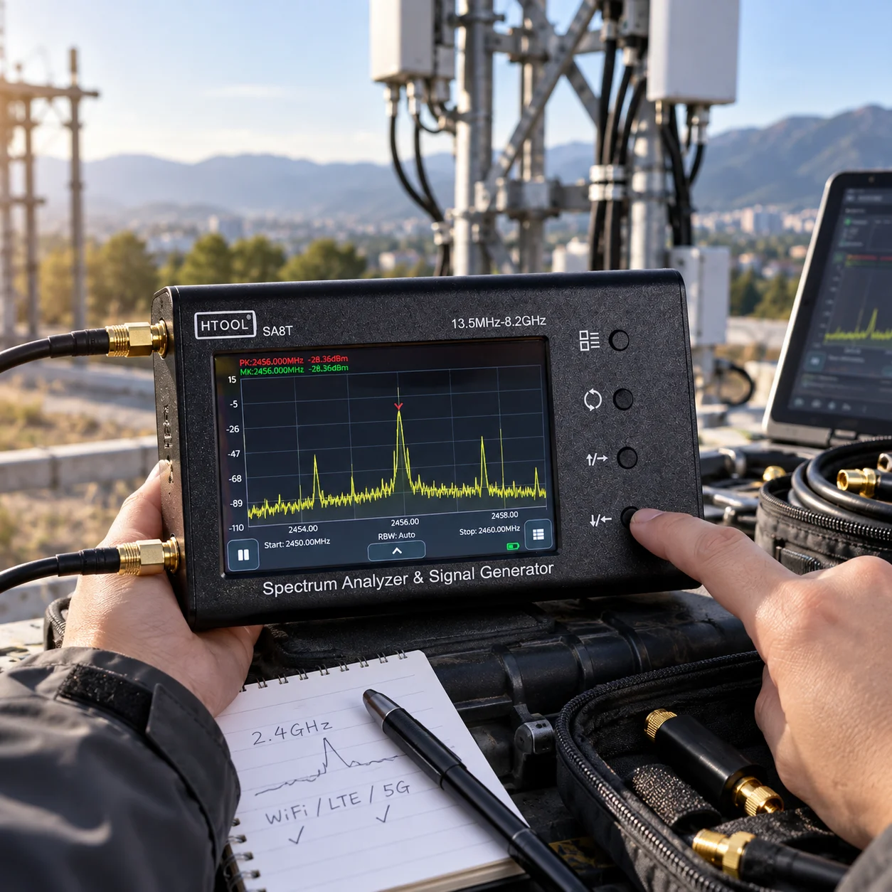 HTOOL SA8T 8.2GHz Portable Spectrum Analyzer & Signal Generator, 4