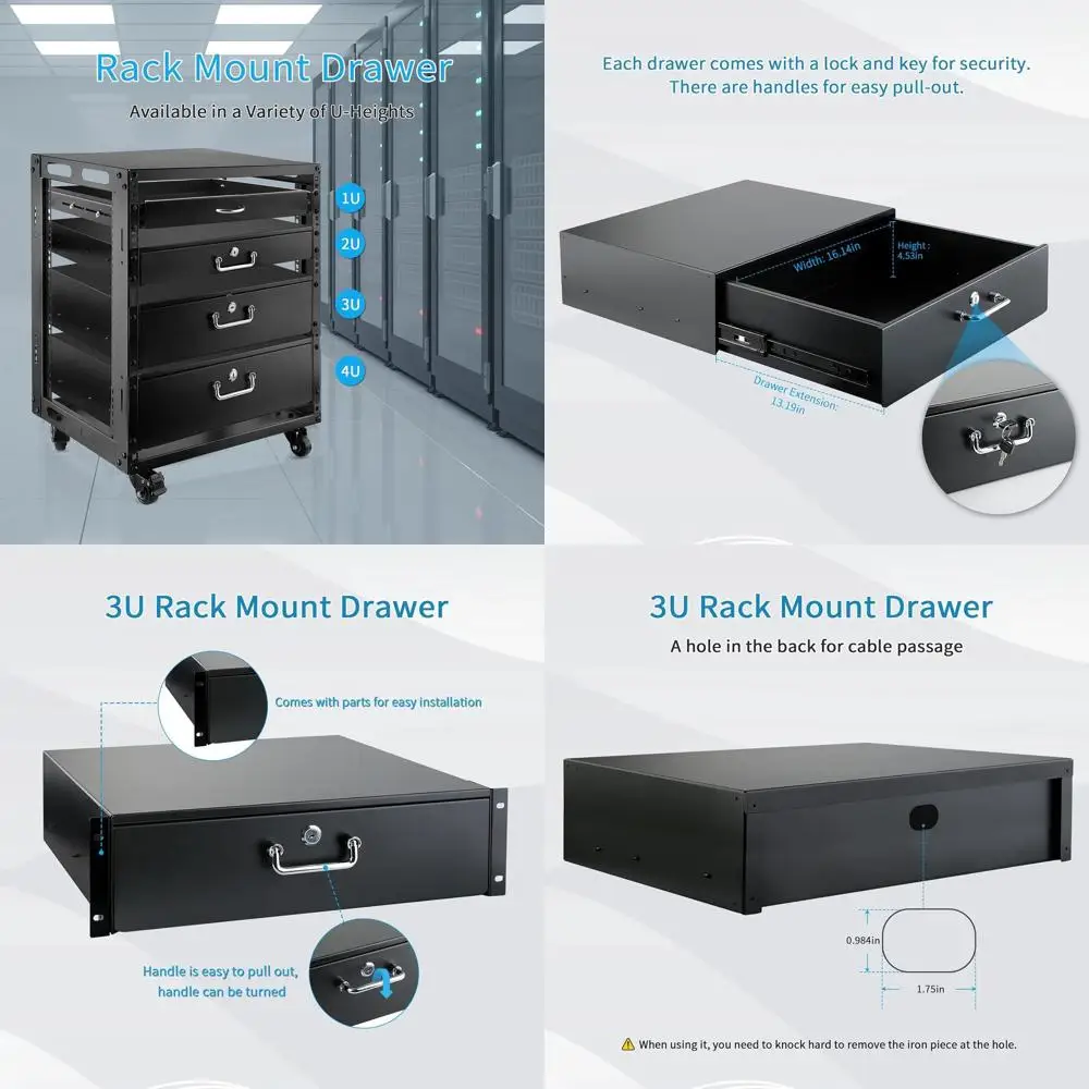 

19-дюймовый сетевой шкаф для оборудования с раздвижными запирающимися дверцами и системой кабель-менеджмента