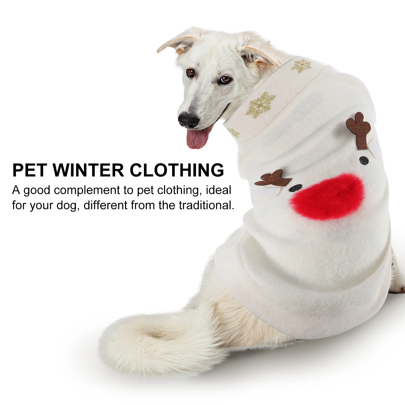 

Pet Dog Clothes Elk Pattern Christmas Costume White Xl Comfortable Breathable Dog Apparel Puppy Winter Protection