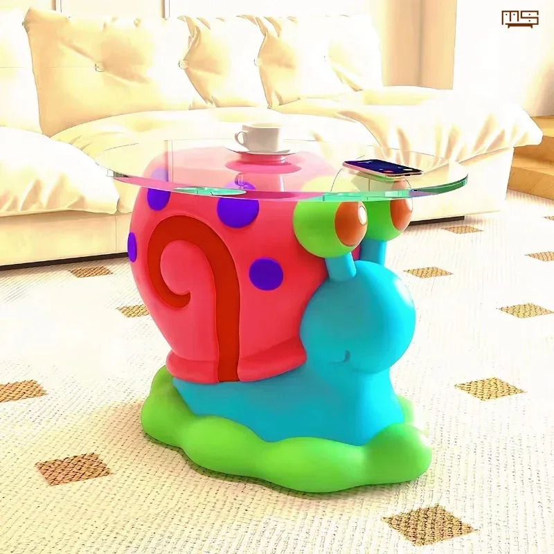 Mesa móvil de dibujos animados Gary The Snail, mesa de centro pequeña de alta gama, taburete pequeño para cambiar zapatos de caracol, decoración del