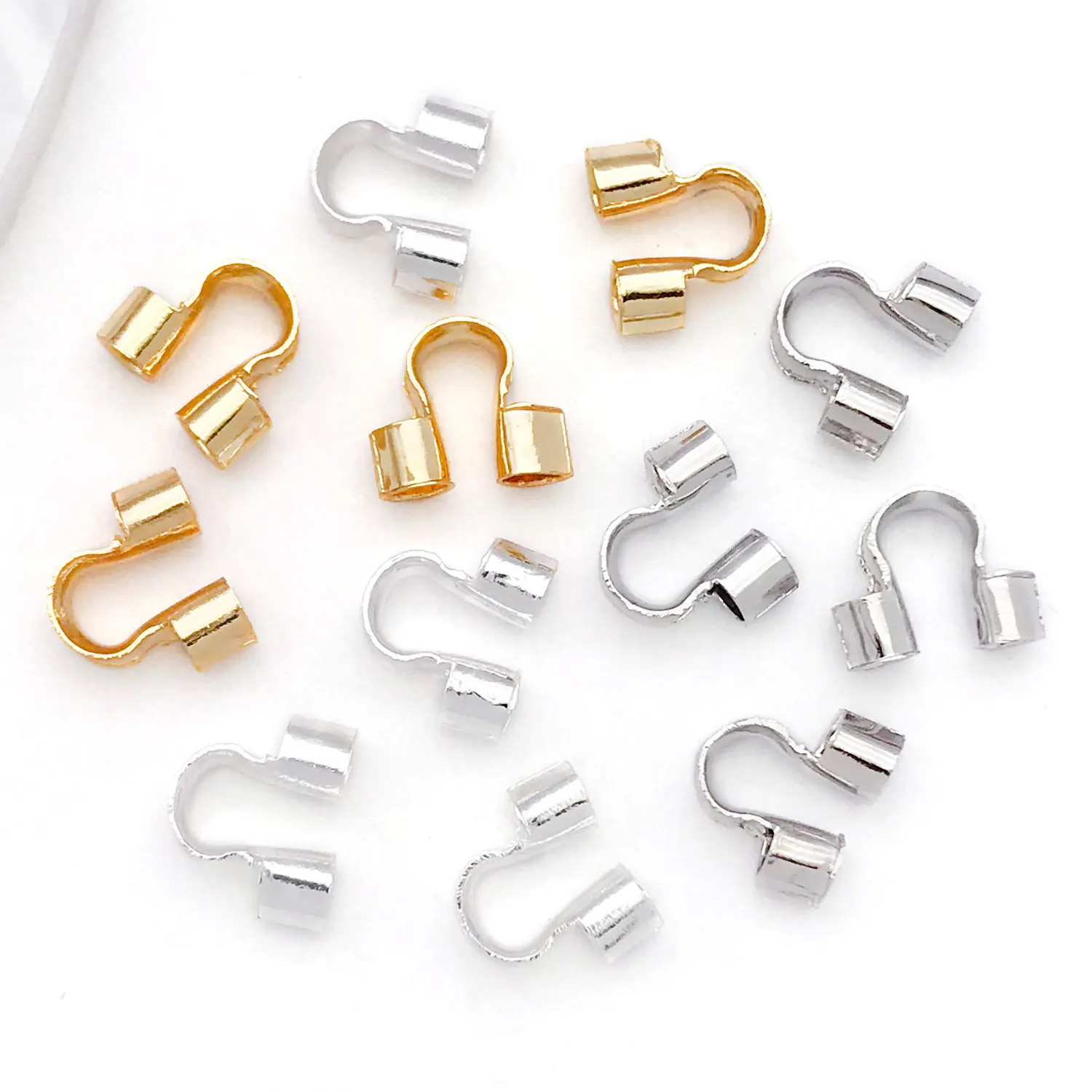 20pcs 18K Real Gold Plated Brass U Shape Clasps Protection Wire Closure End Clasps For DIY Necklace Jewelry Making Accessories image 3