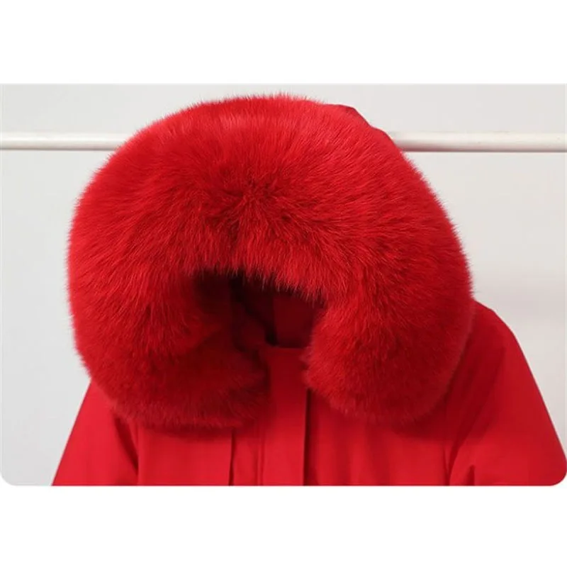 2022 New Detachable Snow Wear Long Parkas Winter Jacket Women Clothes Hooded Parka Female Fur Lining Thick Warm Student Coats