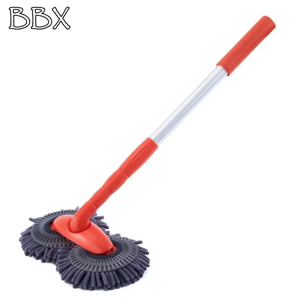 

Швабра для мойки автомобиля с двойной головкой, трехсекционная телескопическая длинная ручка, набор для чистки автомобиля, противоскользящая, не царапающая