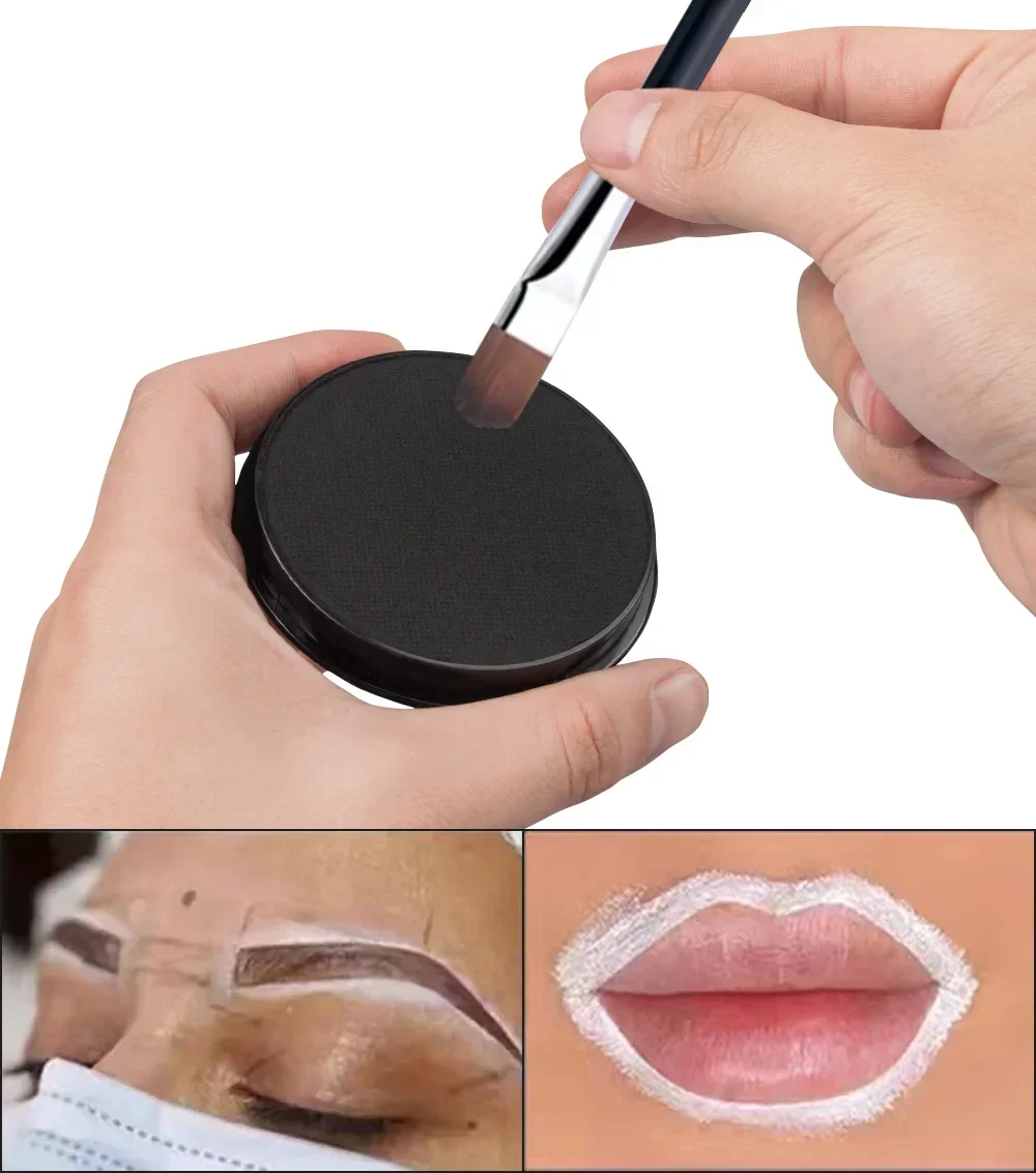 

Microblading Mapping Paste Eyebrow Shaping Brow Tinting with 2pcs Brushes White/black Crease Face Paint Brow Paste Makeup