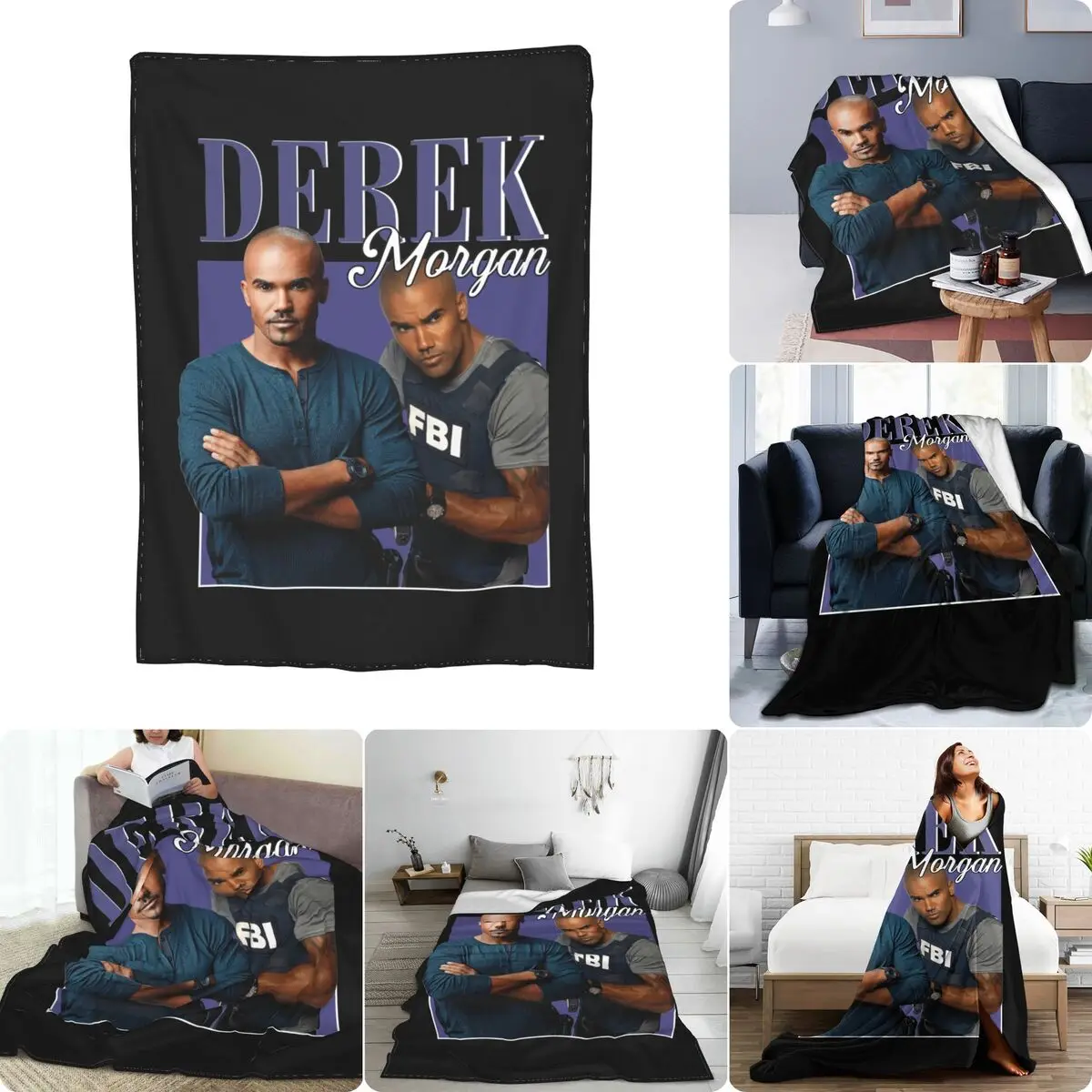 A11255 Criminal Minds Derek Morgan Shemar Moore Ultra-Soft Micro Fleece Blanket High Raschel Four Seasons Sofa Decorative