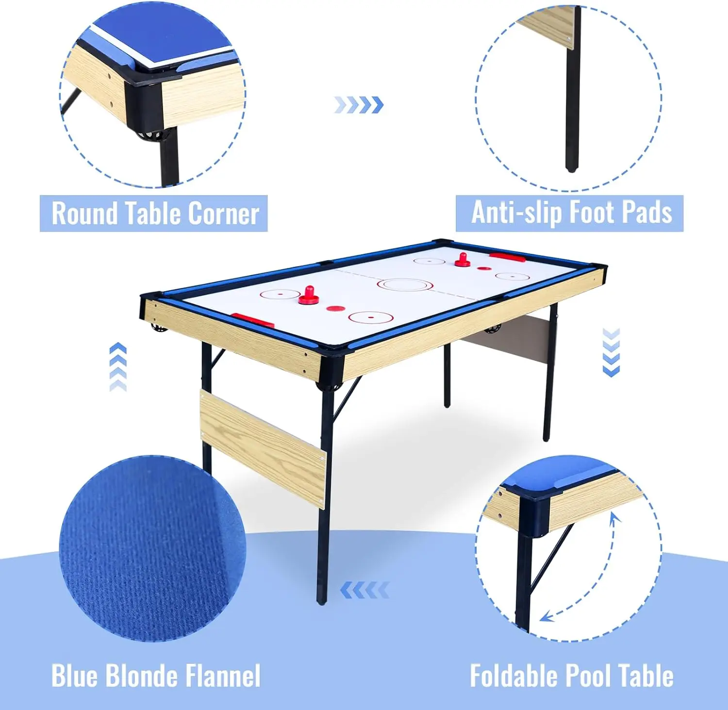 Kakiblin Folding Pool Table Set,55