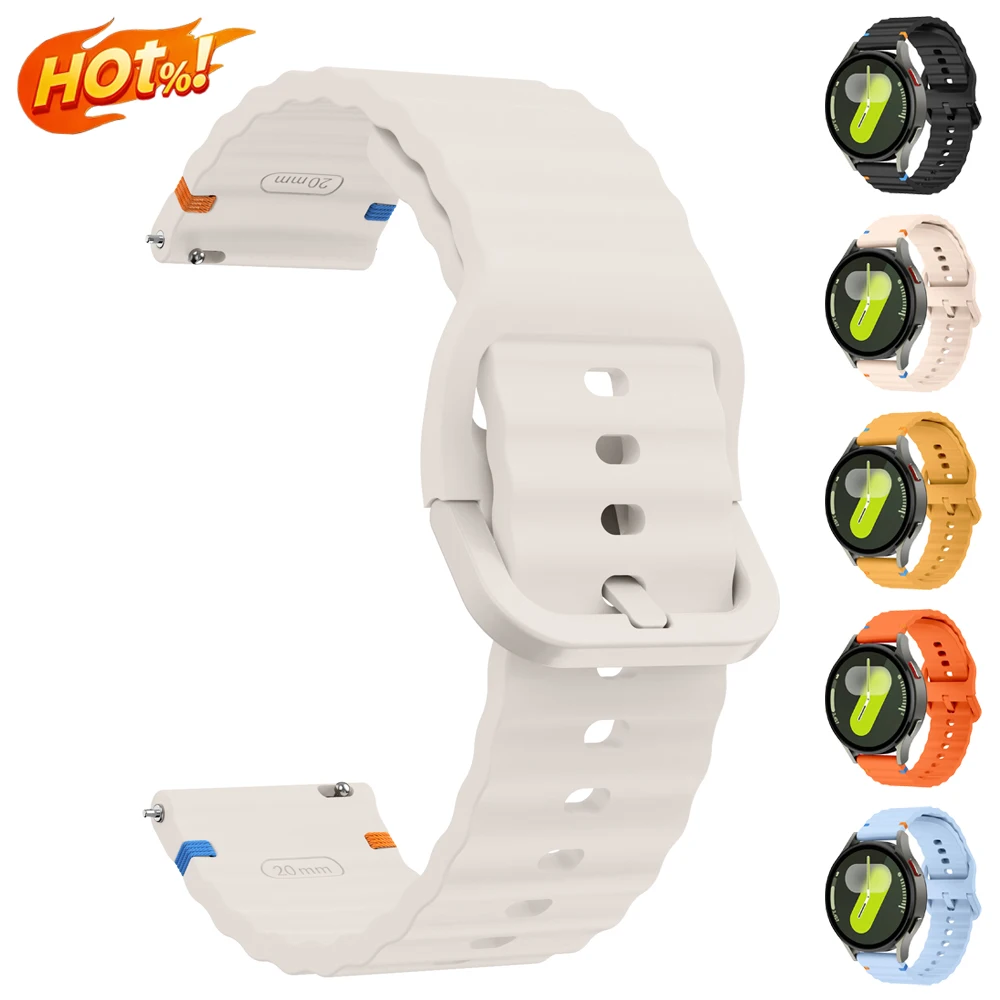 20mm 22mm Silicone Strap for Samsung Galaxy Watch 7 6 5 4 44mm 40mm 6Classic 43mm 47mm Bracelet for Huawei Watch GT6 4/3Pro Band