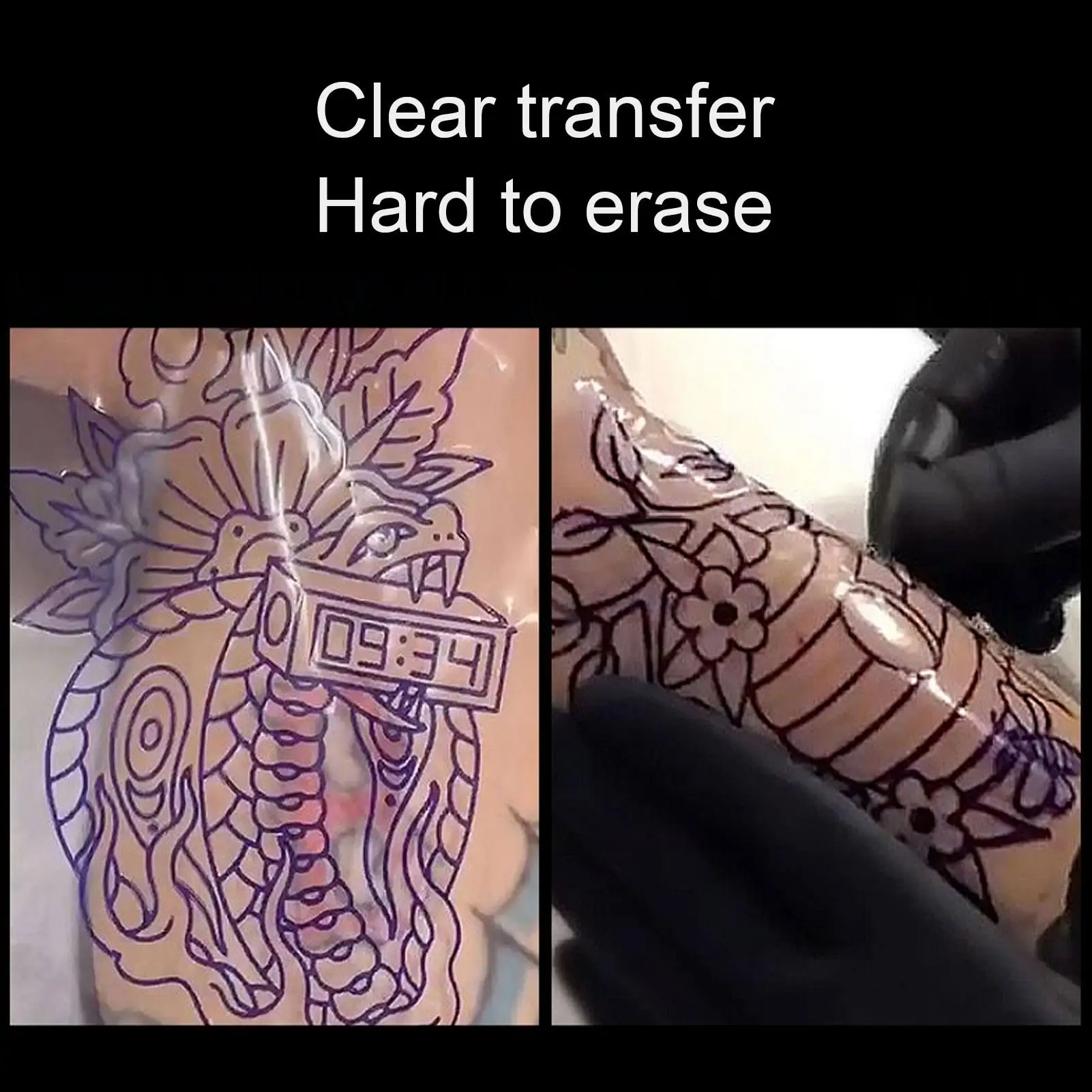 Papel transparente da transferência da tatuagem de 50 pces-filme térmico claro do estêncil para a tatuagem fácil