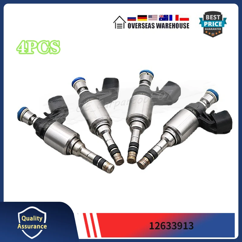 Set Of 4 Fuel Injectors Fits For BUICK ENVISION LACROSSE CHEVROLET BLAZER IMPALA MALIBU GMC CANYON 2.5L L4 12633913