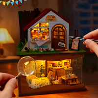 DIY Bakery Store Casa Wooden Miniature Model Kit 3D Puzzle Doll Houses With Furniture Dollhouse for Friends Birthday Gifts