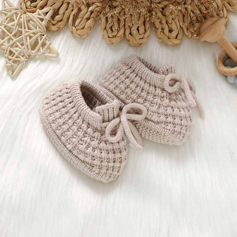 الوليد حذاء طفل محبوك الرضع بنين فتاة السرير الأحذية موضة الصلبة الضحلة طفل الأطفال الأحذية 0-18 متر الملابس والاكسسوارات #3