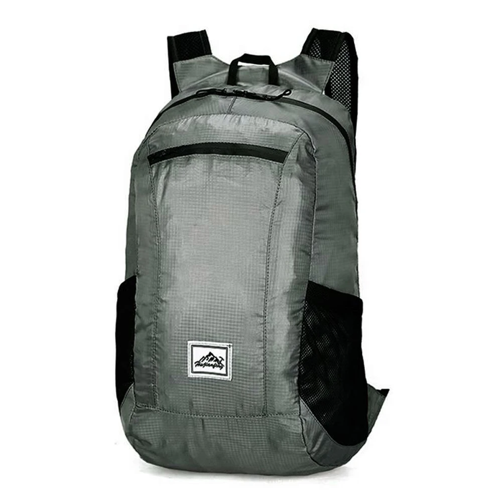 Tas punggung lipat portabel ringan, ransel tahan air ultra ringan untuk perjalanan mendaki