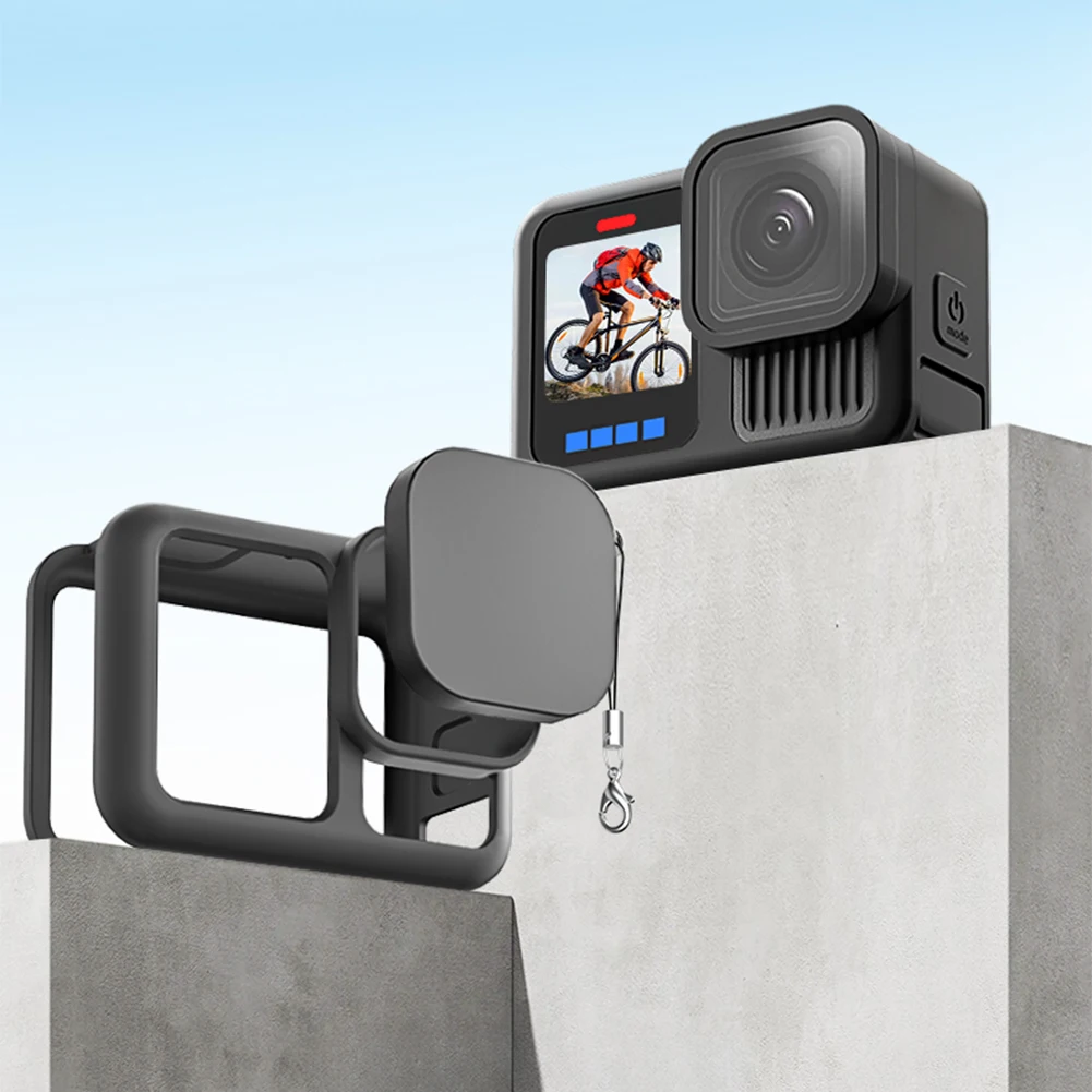 Silikonhülle mit Objektivabdeckung und Trageband, Schutzgehäuse, kratzfeste Schutzhülle für GoPro 13-Zubehör