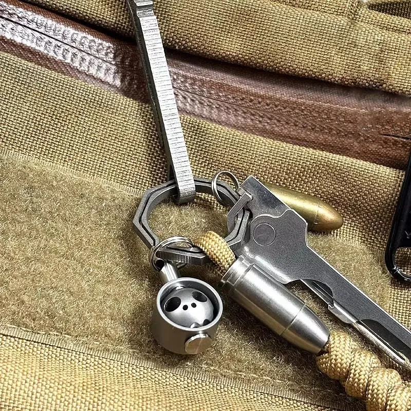 1 قطعة PEI بولي إيثيريميد سبائك التيتانيوم سكين الحبل حبة Paracord قلادة DIY الحرفية