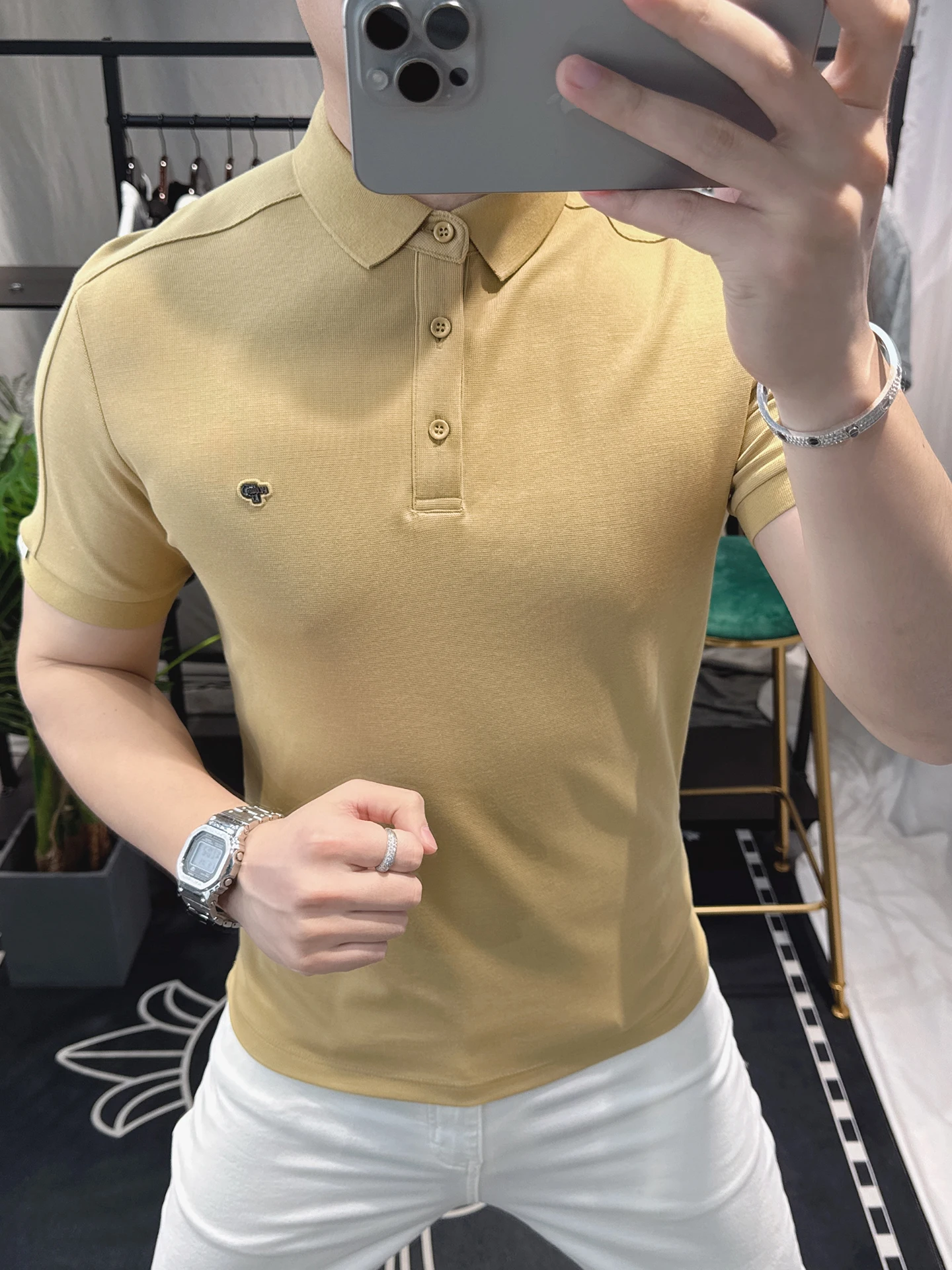 

Мужская футболка ZhanChao Slim Fit с коротким рукавом, повседневный дизайн, летняя новинка, дышащая, влагоотводящая, с защитой от катышков
