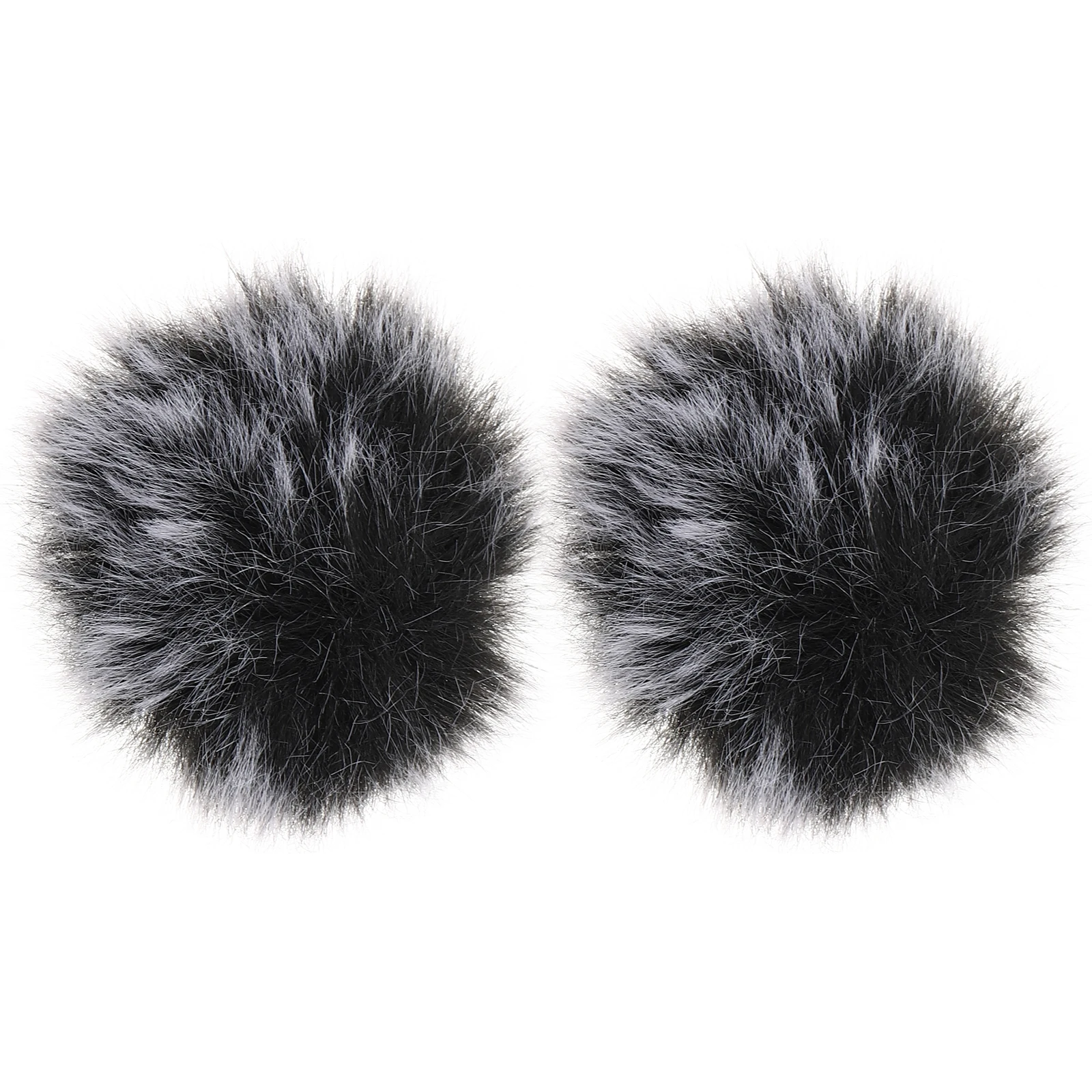 

2 Pcs Black Grey Windproof Microphone Covers 5MM Faux Dustproof Guards Noise Reduction for Recording Live Streaming