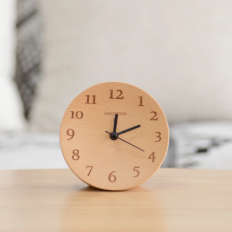 

Originally designed silent alarm clock, wooden bedside clock for home students, simple children's Nordic style pendulum clock