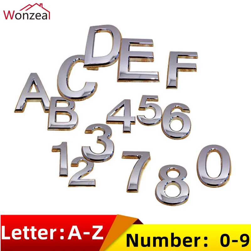 

70 мм 0123456789ABCDEF Wonzeal Современная Серебряная Табличка номер для дома отель дверной адрес фототабличка значок ABS пластик