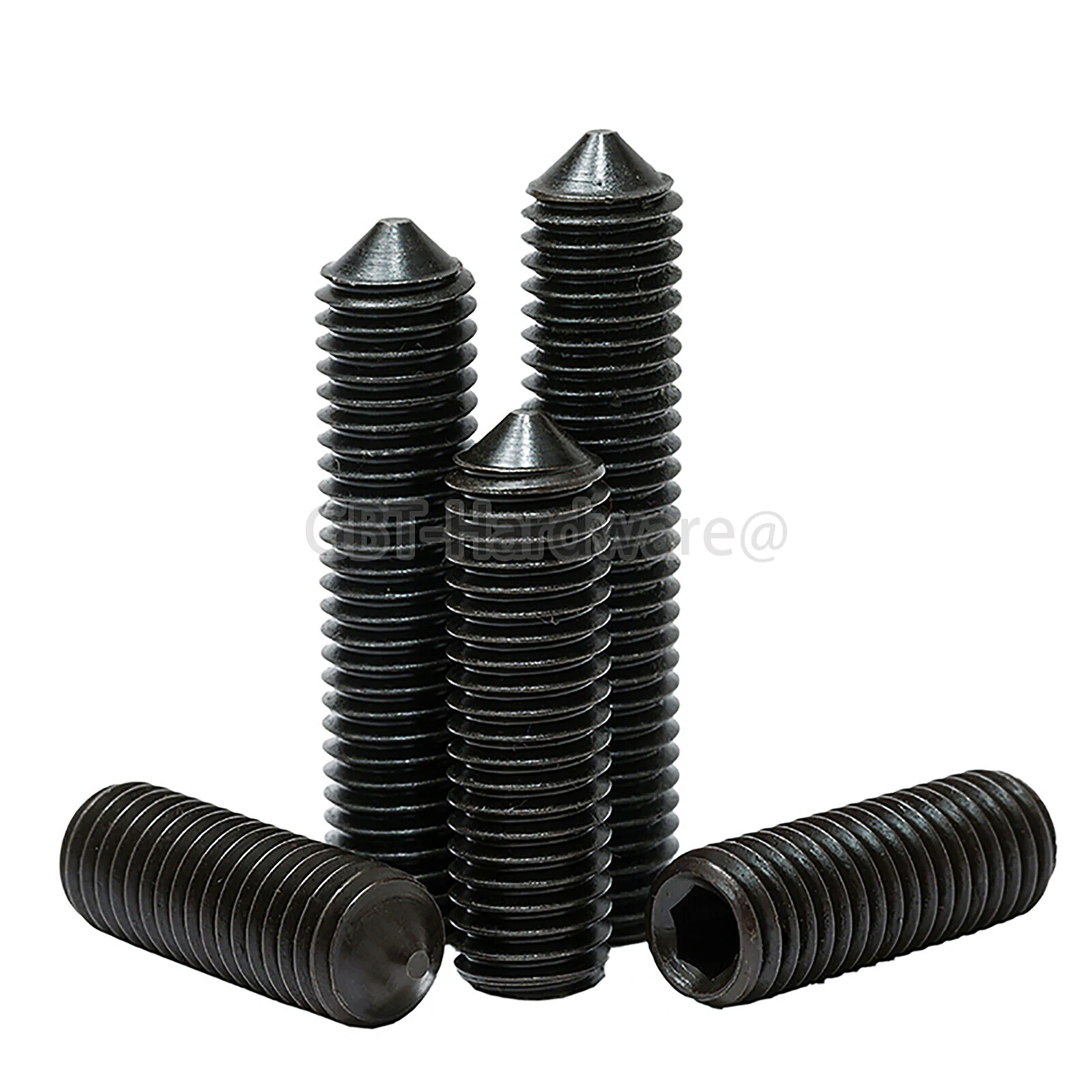 Threaded Pins with Tip M2 M2.5 M3 M4 M5 M6 M8 M10 M12 DIN 914 Level 12.9 Alloy Steel ISK Grub Screws Thread Dia 3/4/5/6/8 - 20mm