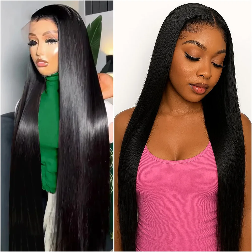 

30-40 дюймов, 200% плотность, прямые волосы, парик с кружевной передней частью 13x6 для чернокожих женщин, бразильские волосы, кружево HD 7x6 13x4, 100% натуральные человеческие волосы, парики