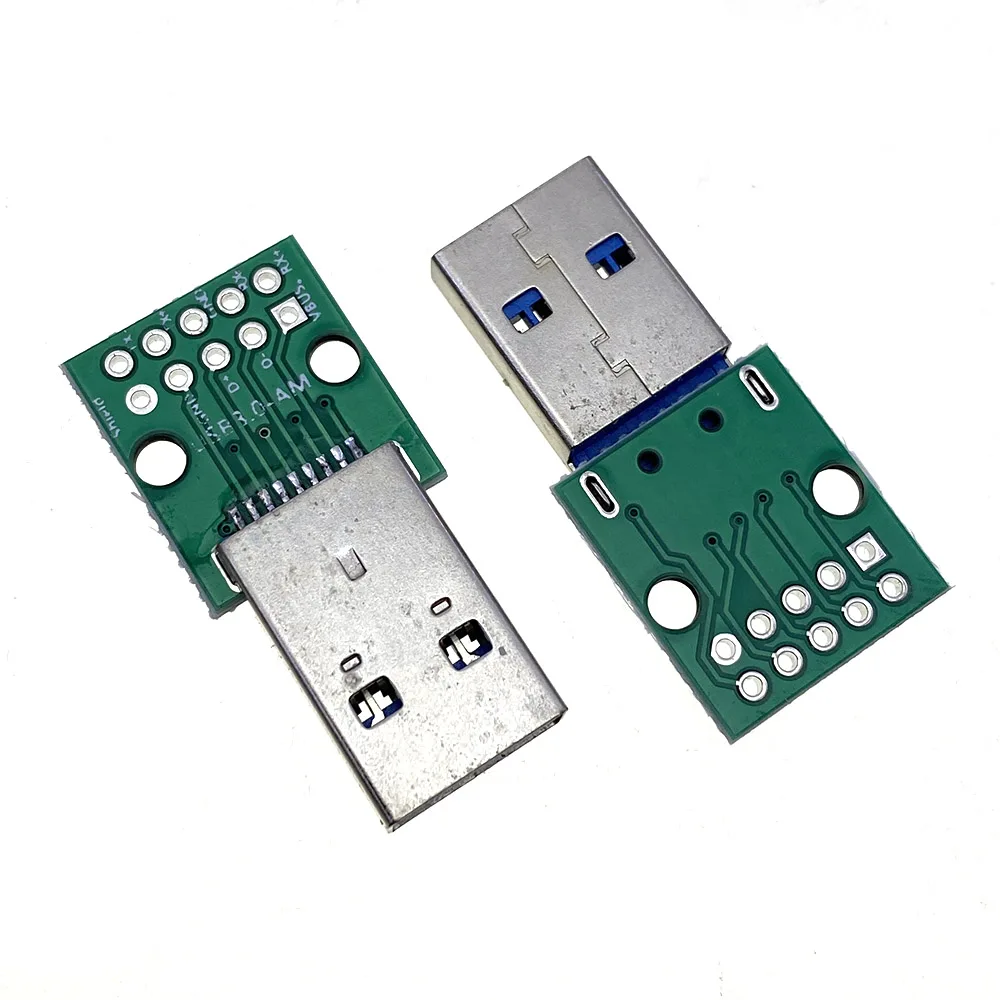 USB 3.0 male adapter board Straight/Bent needle DIY 2.54 in-line soldered 9-pin male interface 3.0 male high-speed transmission