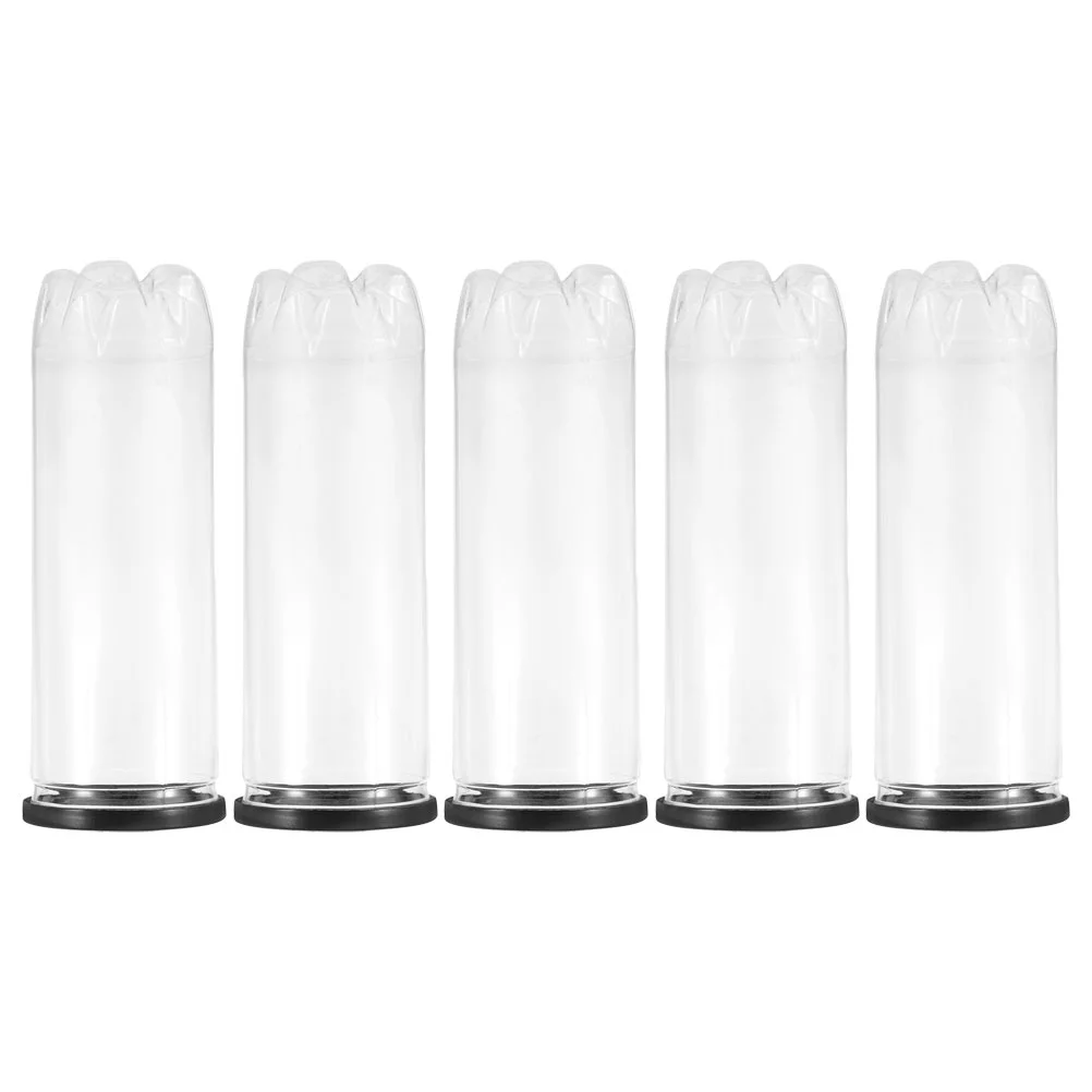 5 Pcs Tennis Balls Cylinder Transparent PVC Tube Container Black Lid Reusable Storage Bottle Sports Supply Clear Holder Portable