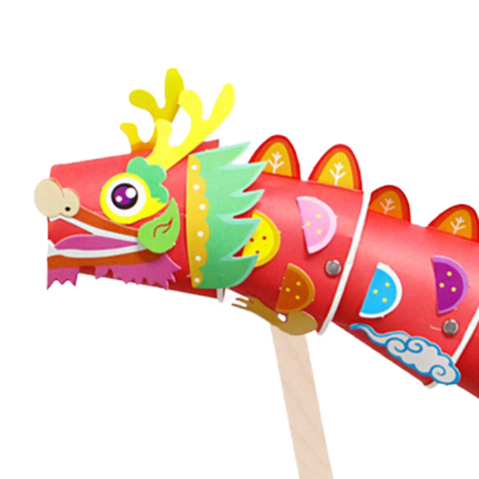 Dragon Paper Cup Handcraft Sticker Material set Whole Set Festival 3D DIY Paper Cups for Game Activity Warm up Role Play