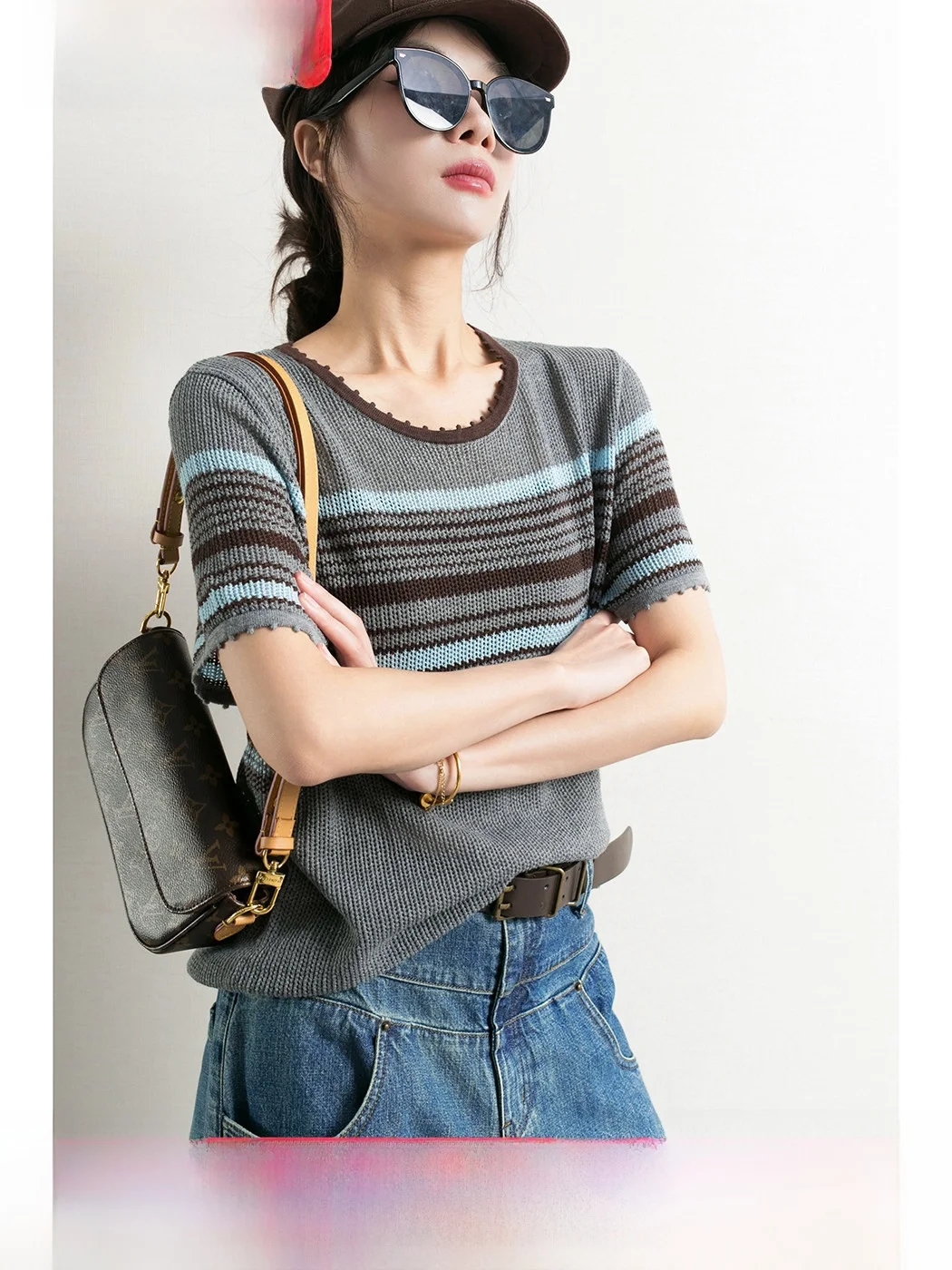 

Свитер женский вязаный TidePA, осенний, с полосками, из шелка и шерсти, повседневный, стильный...