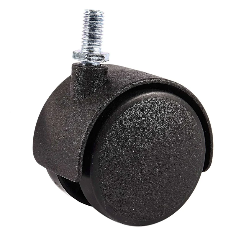 3X Furniture Swivel Locking Caster 8Mm Screw Stem 2-Inch Dia Wheel Black