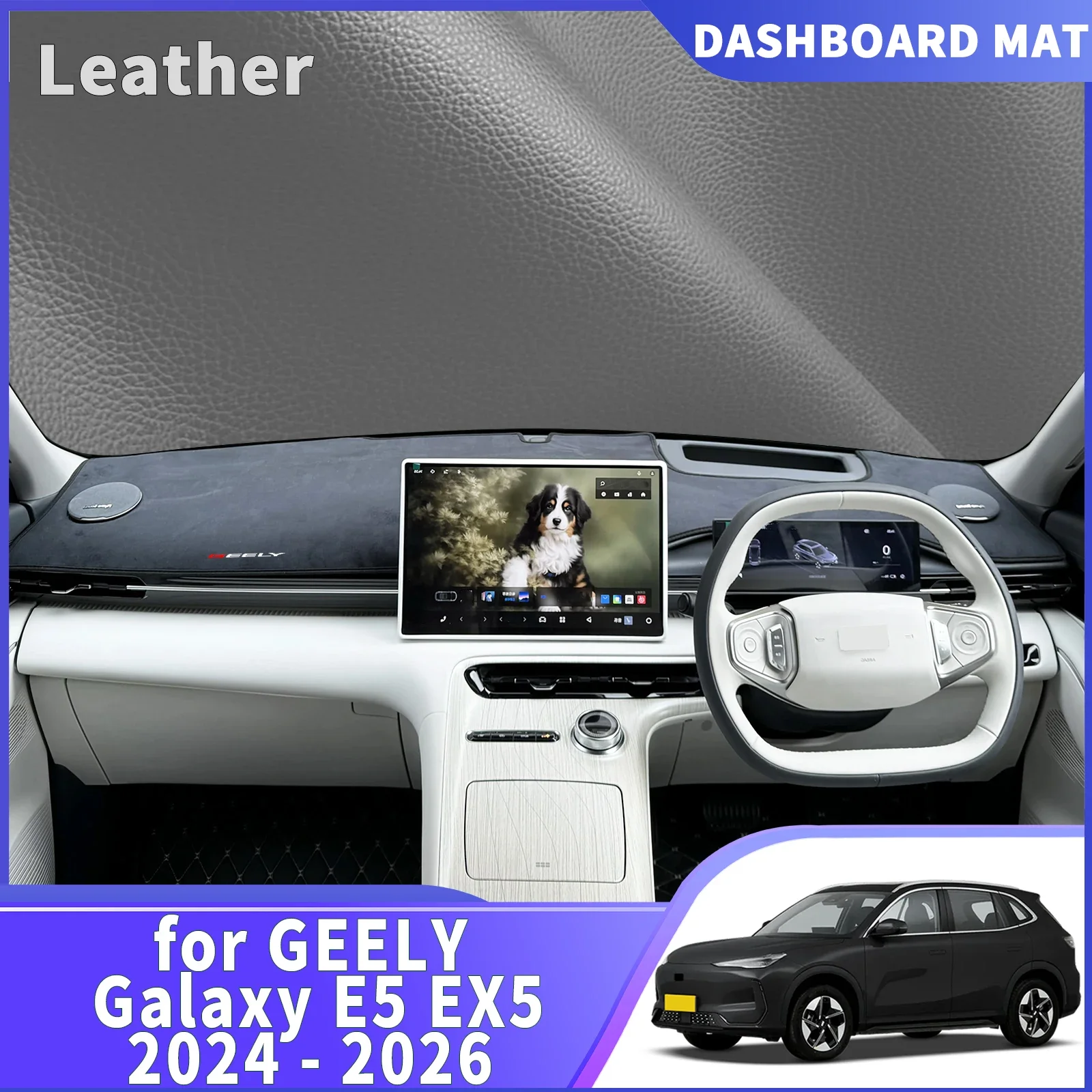 

For GEELY Galaxy E5 EX5 2024 2025 2026 Car DashMat Sunshade Dashmat Dashboard Cover Pad Protective Carpet Leather Accessories