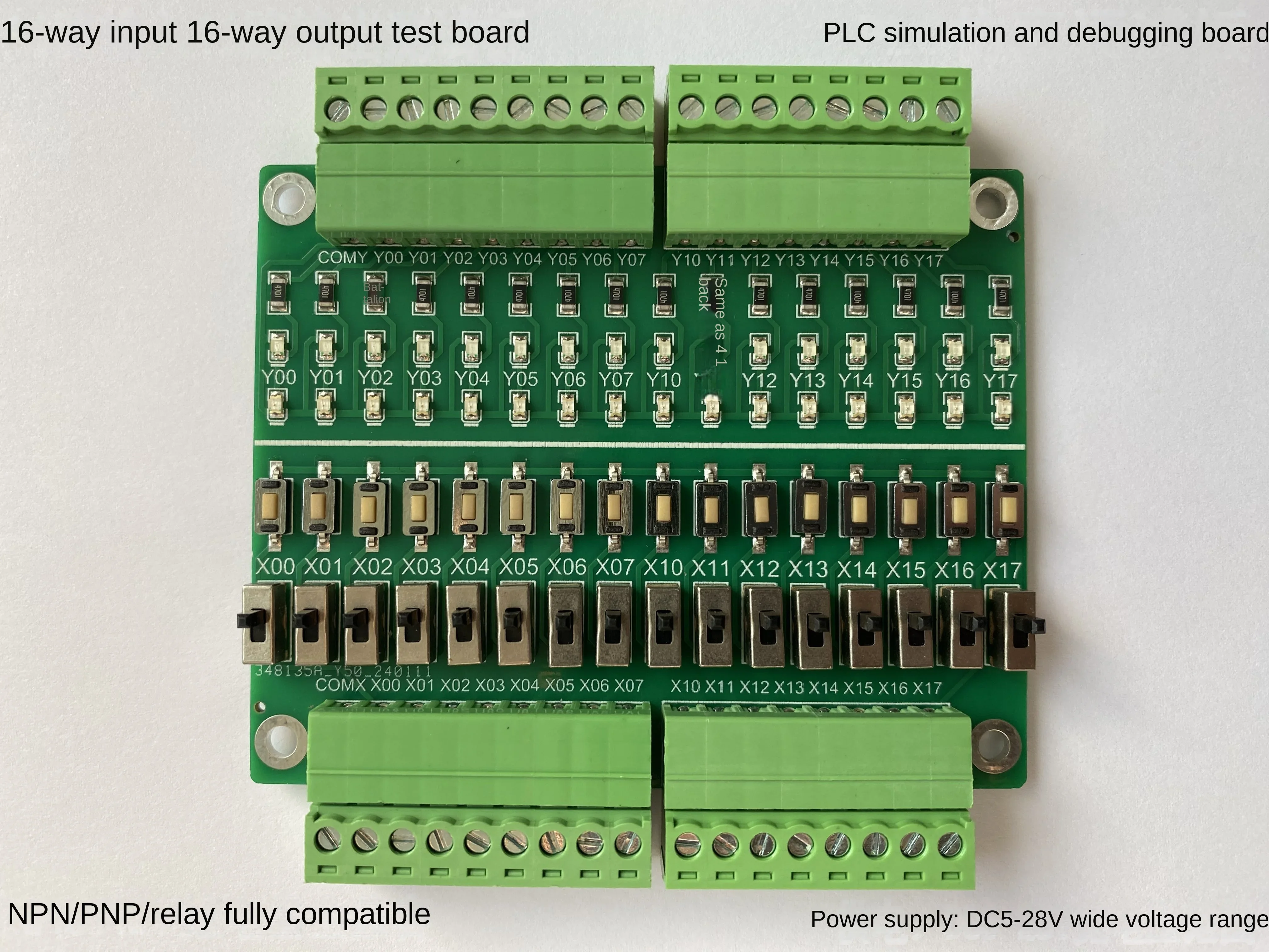 PLC Debugging Simulation Board 16 Input/output Test Board Button Toggle Switch Switch Learning Module